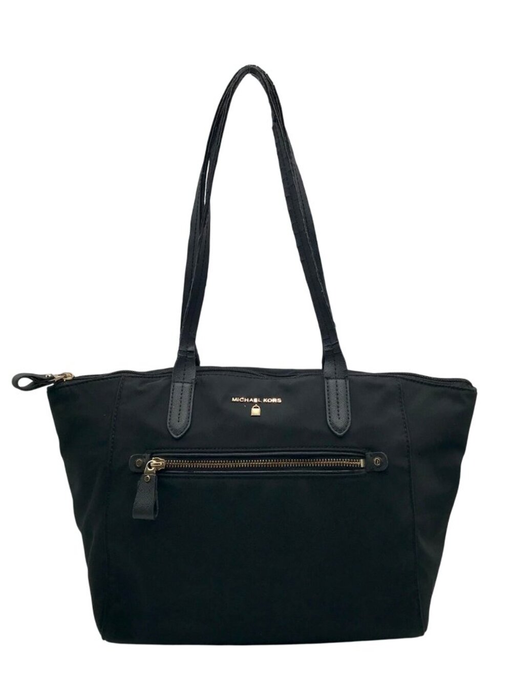 Michael Kors Black Nylon Kelsey Top Zip Tote Bag